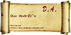 Dux András névjegykártya