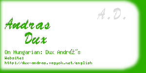 andras dux business card